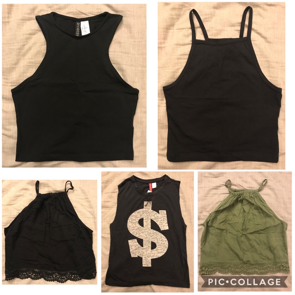 NWT H&M Divided bundle lot crop tops XS/S/0/2